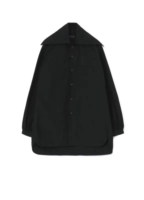 COTTON/LINEN WASHER TYPEWRITER BIG-COLLARED SHIRT made by Yohji Yamamoto