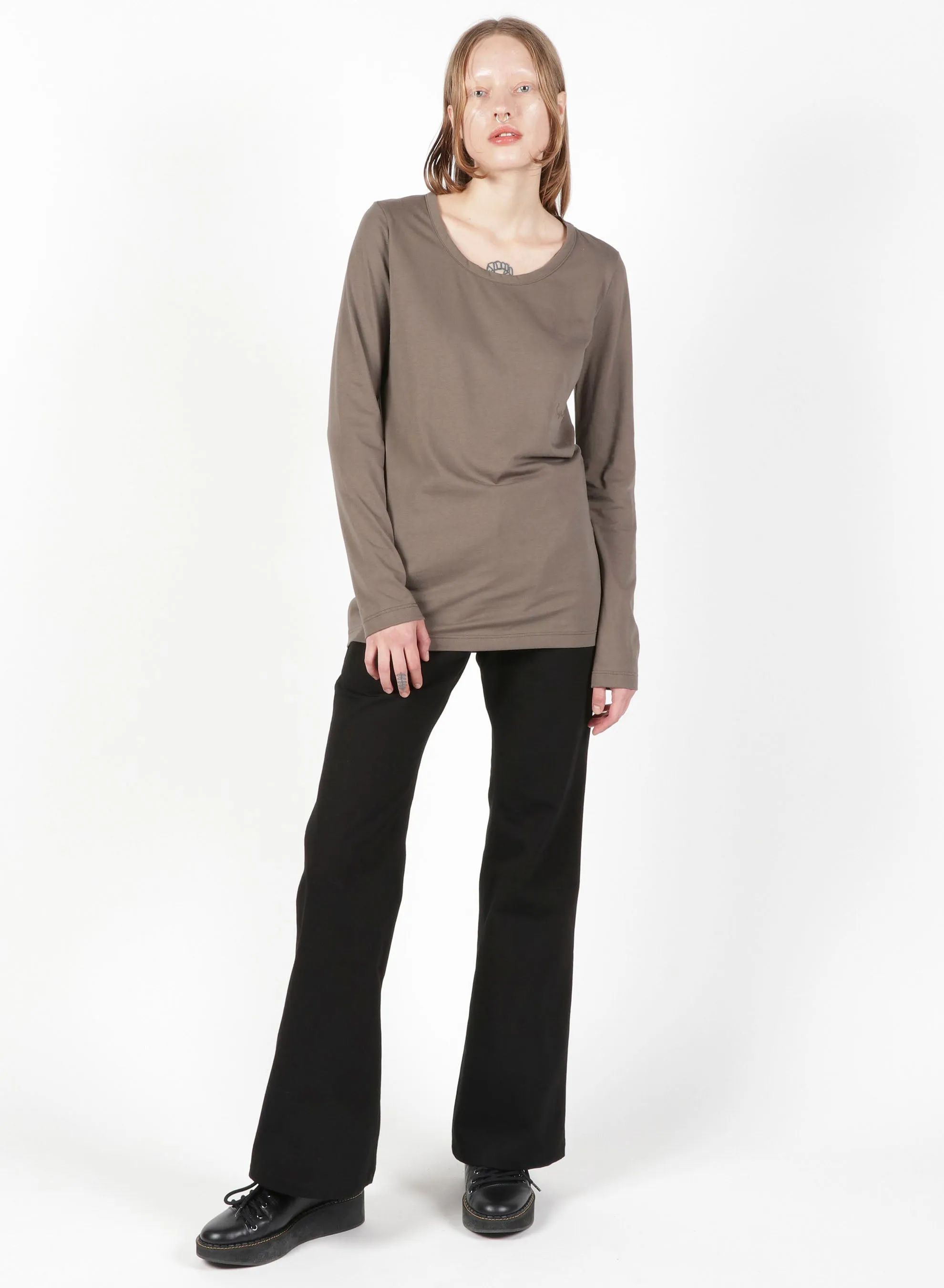 Cotton Colour Plain Stitch Basic Long Sleeve T sold by Yohji Yamamoto product image thumbnail 4