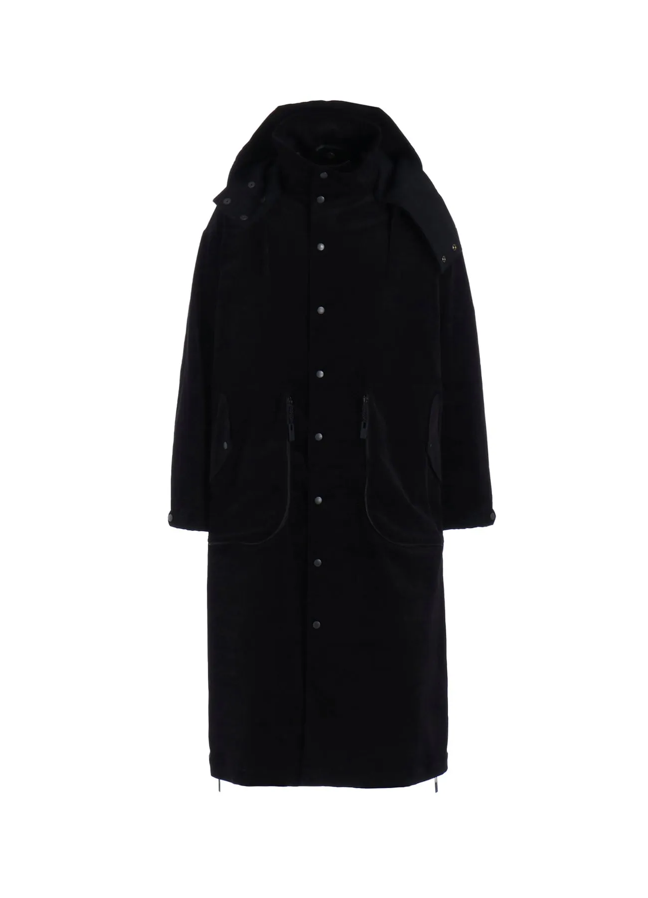 50C VELVET HOODED LONG COAT sold by Yohji Yamamoto