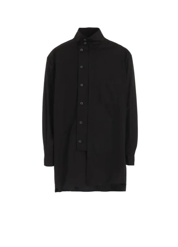 COTTON BROAD MULTI-BUTTONED SLEEVES STAND COLLAR SHIRT sold by Yohji Yamamoto