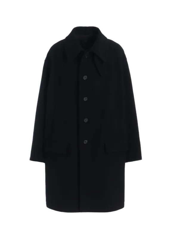 DOUBLE-WEAVE MELTON OVERSIZED SOUTIEN COLLAR COAT sold by Yohji Yamamoto