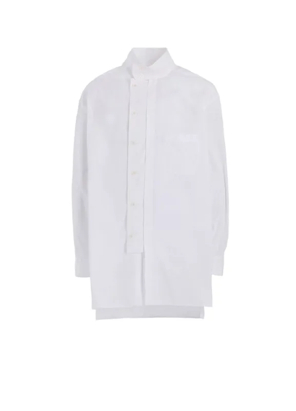 COTTON BROAD MULTI-BUTTONED SLEEVES STAND COLLAR SHIRT sold by Yohji Yamamoto