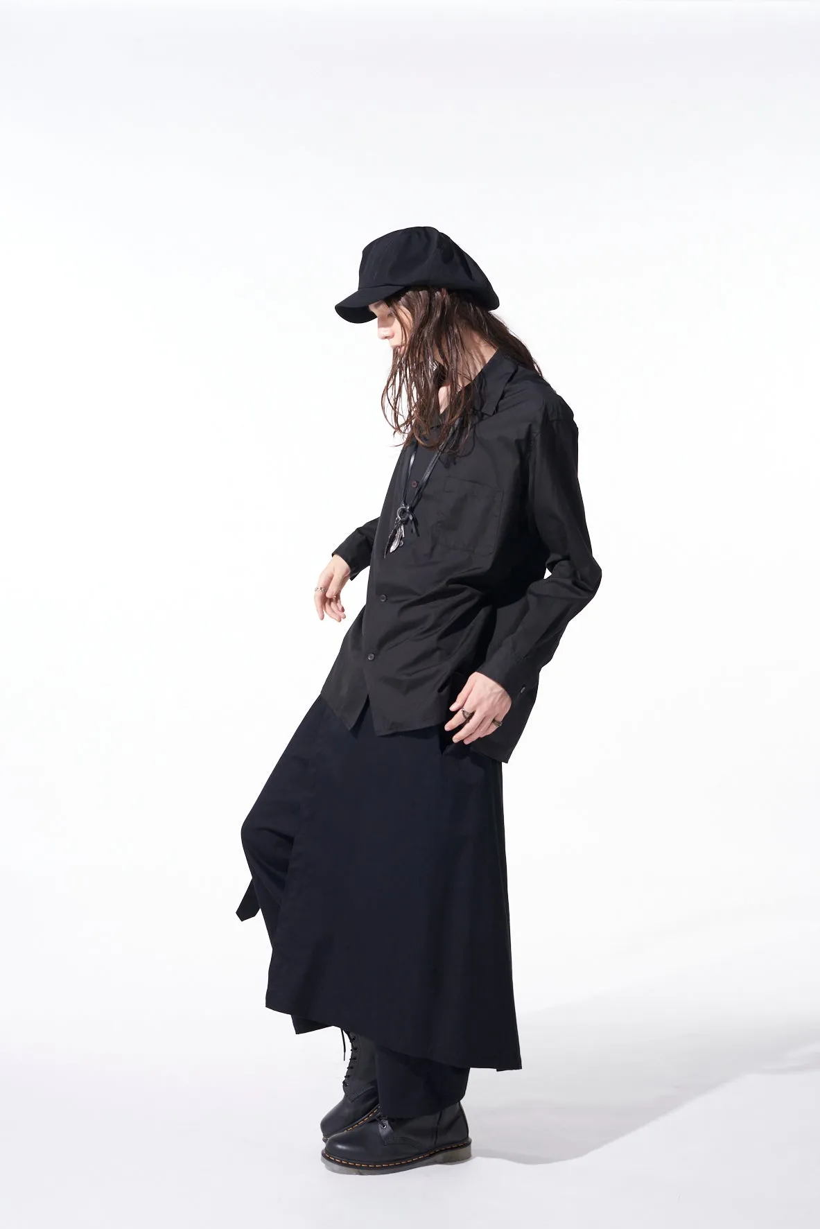 COTTON BROAD LOOSE-FIT OPEN COLLAR SHIRT sold by Yohji Yamamoto product image thumbnail 3