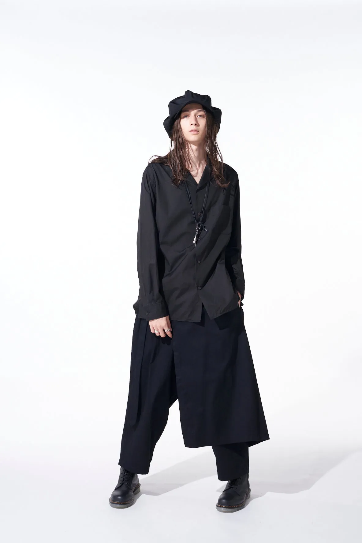 COTTON BROAD LOOSE-FIT OPEN COLLAR SHIRT sold by Yohji Yamamoto product image thumbnail 2
