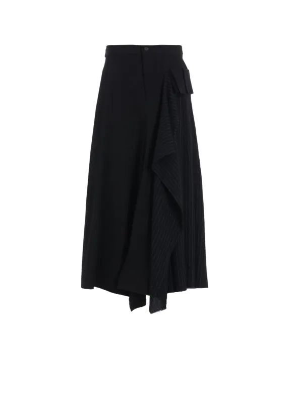WASHER WOOL GABARDINE PLEATED SKIRT sold by Yohji Yamamoto