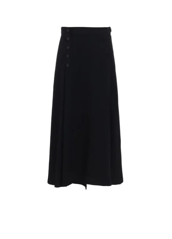 WASHER WOOL GABARDINE BUTTONED SKIRT sold by Yohji Yamamoto