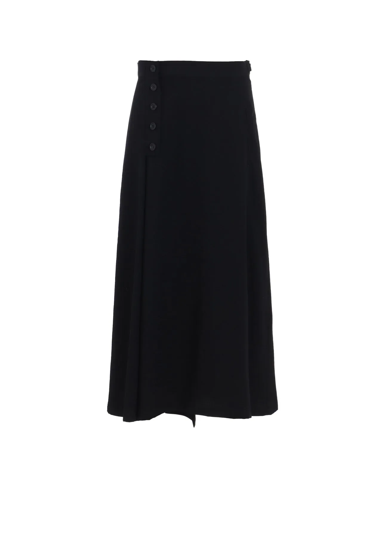 WASHER WOOL GABARDINE BUTTONED SKIRT sold by Yohji Yamamoto