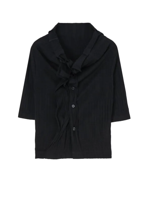 40/ COTTON HARD TWISTED WRINKLED RIBBED CARDIGAN made by Yohji Yamamoto
