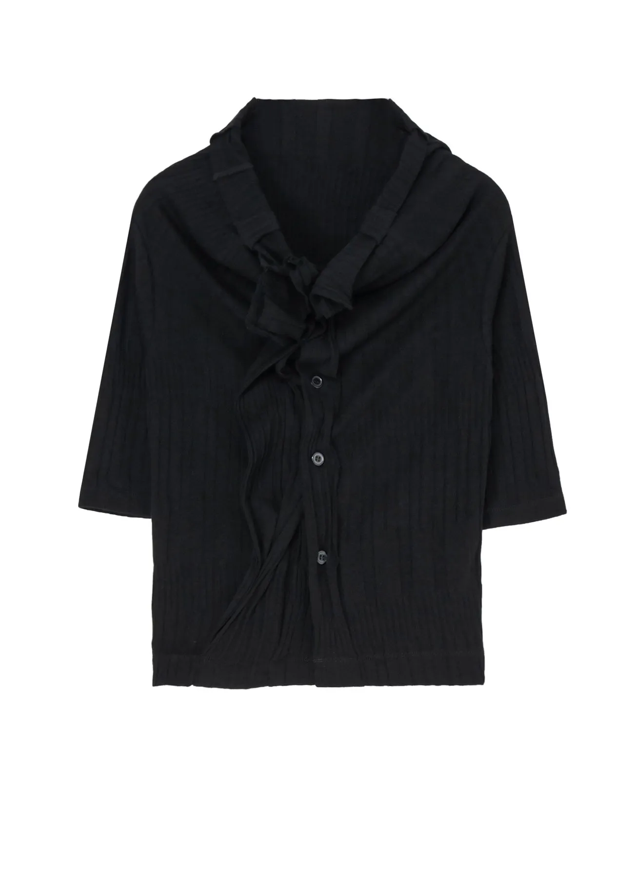 40/ COTTON HARD TWISTED WRINKLED RIBBED CARDIGAN sold by Yohji Yamamoto