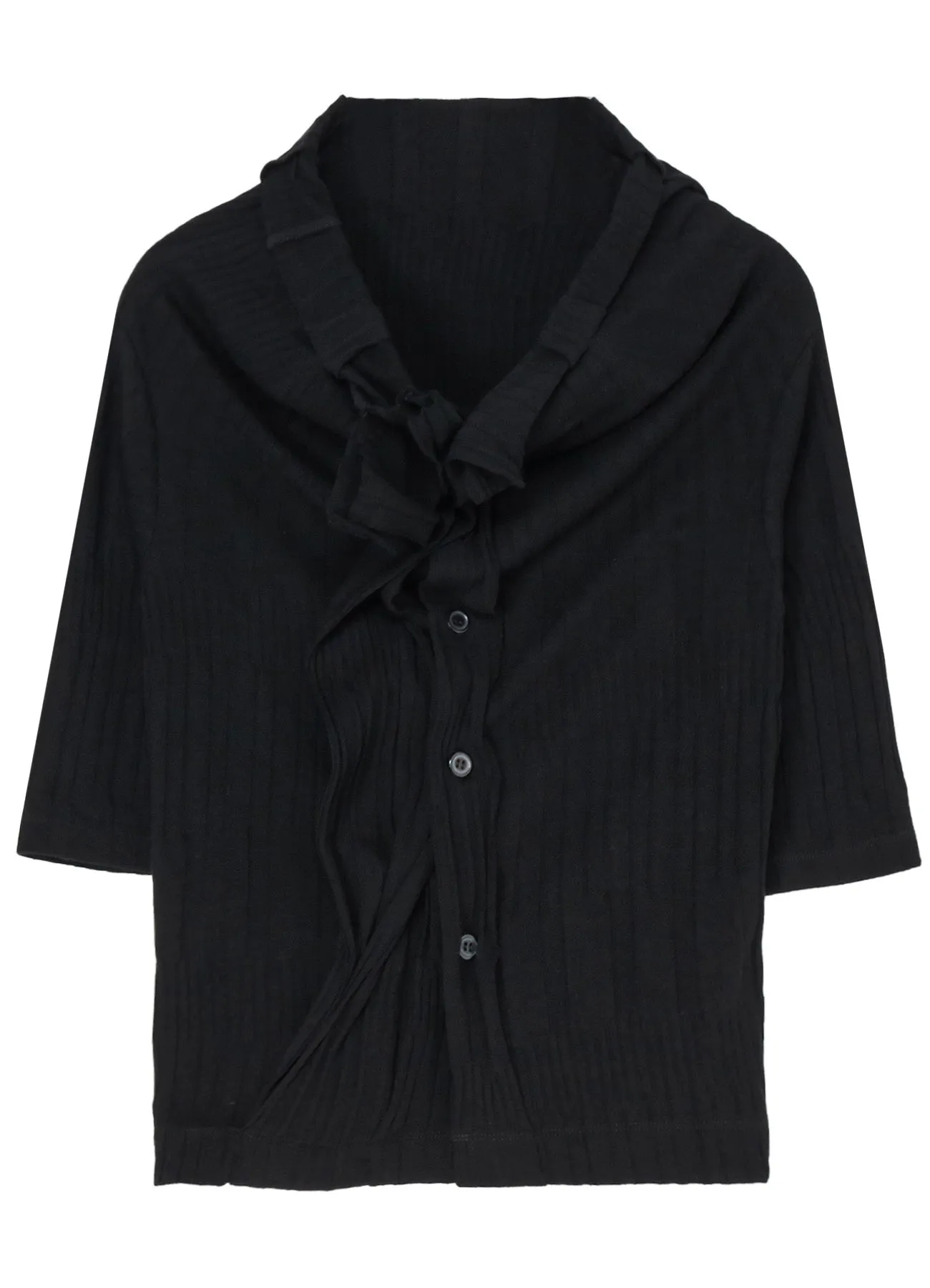 40/ COTTON HARD TWISTED WRINKLED RIBBED CARDIGAN sold by Yohji Yamamoto product image thumbnail 2