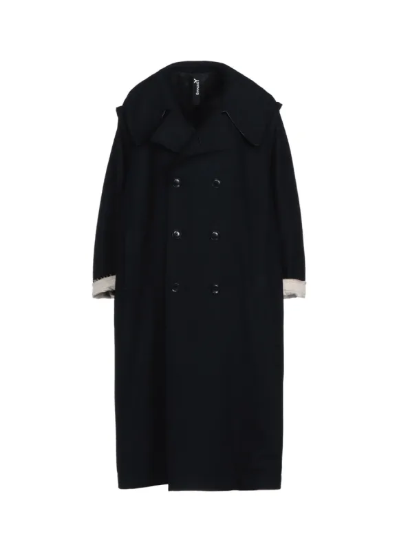 WOOL COMPRESSED BOUCLE TRUNCATED TRENCH COAT sold by Yohji Yamamoto