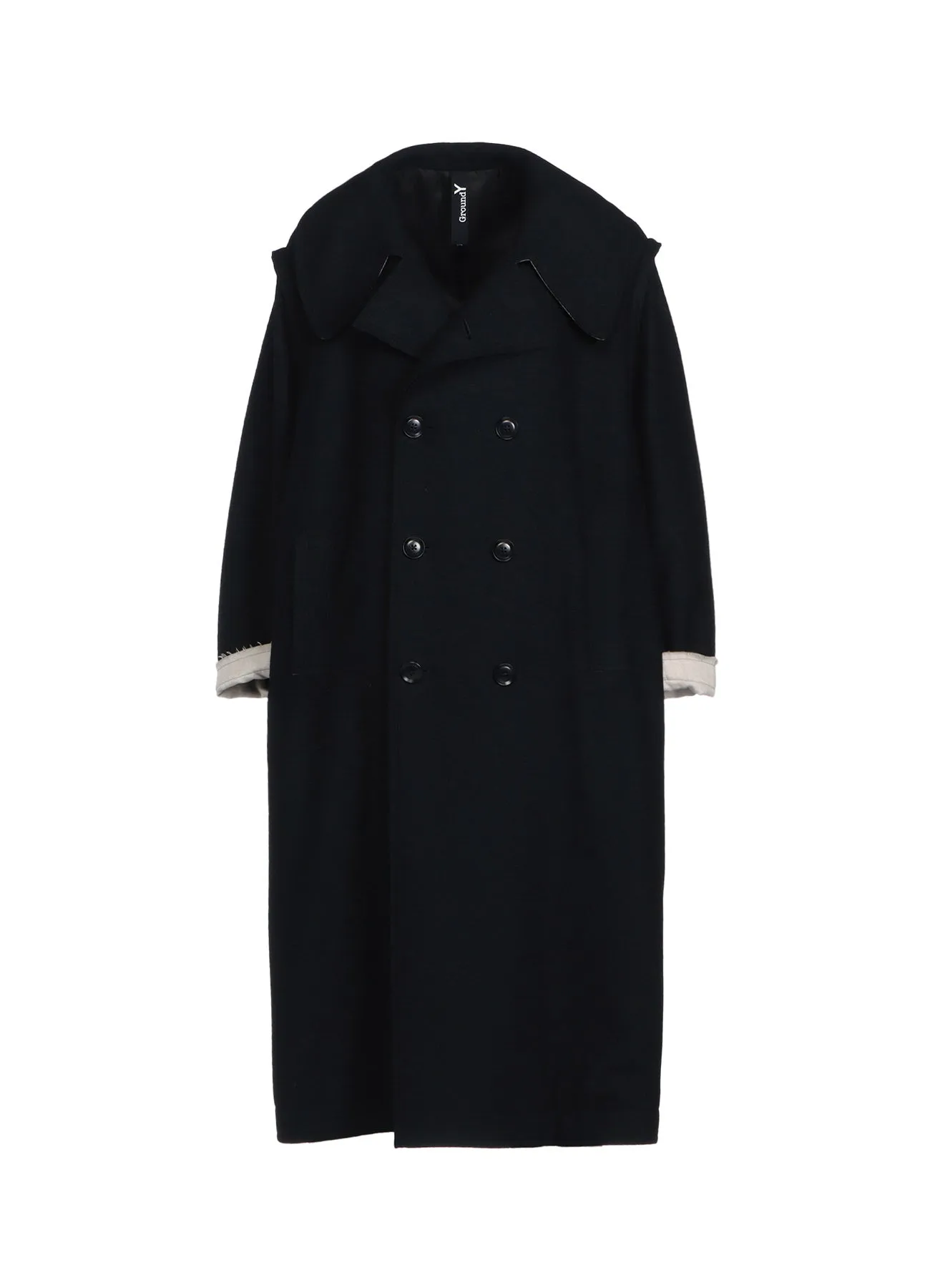 WOOL COMPRESSED BOUCLE TRUNCATED TRENCH COAT sold by Yohji Yamamoto