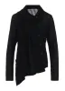 WOOL BREND STRIPE ASYMMETRIC CARDIGAN sold by Yohji Yamamoto