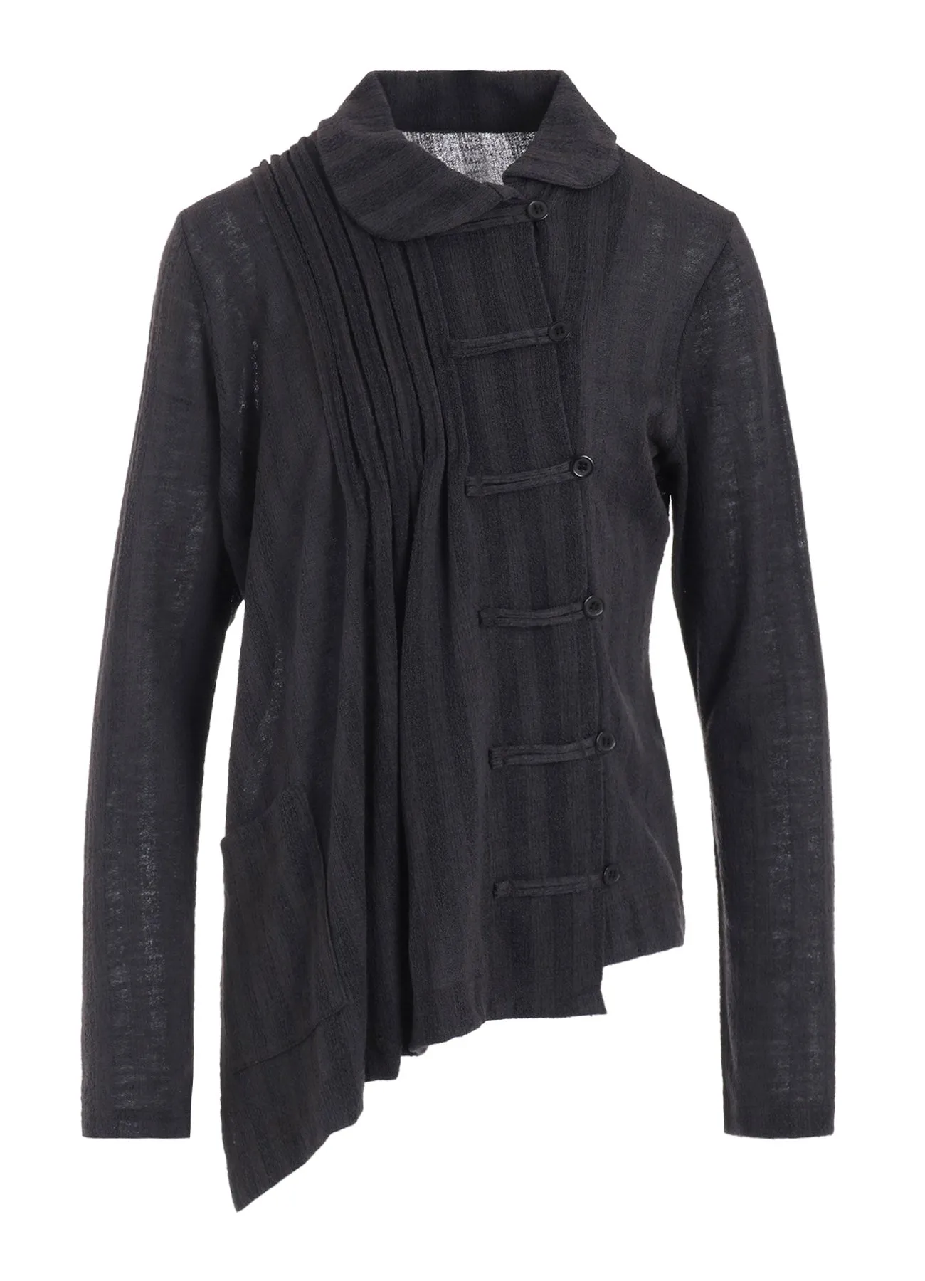WOOL BREND STRIPE ASYMMETRIC CARDIGAN sold by Yohji Yamamoto product image thumbnail 2