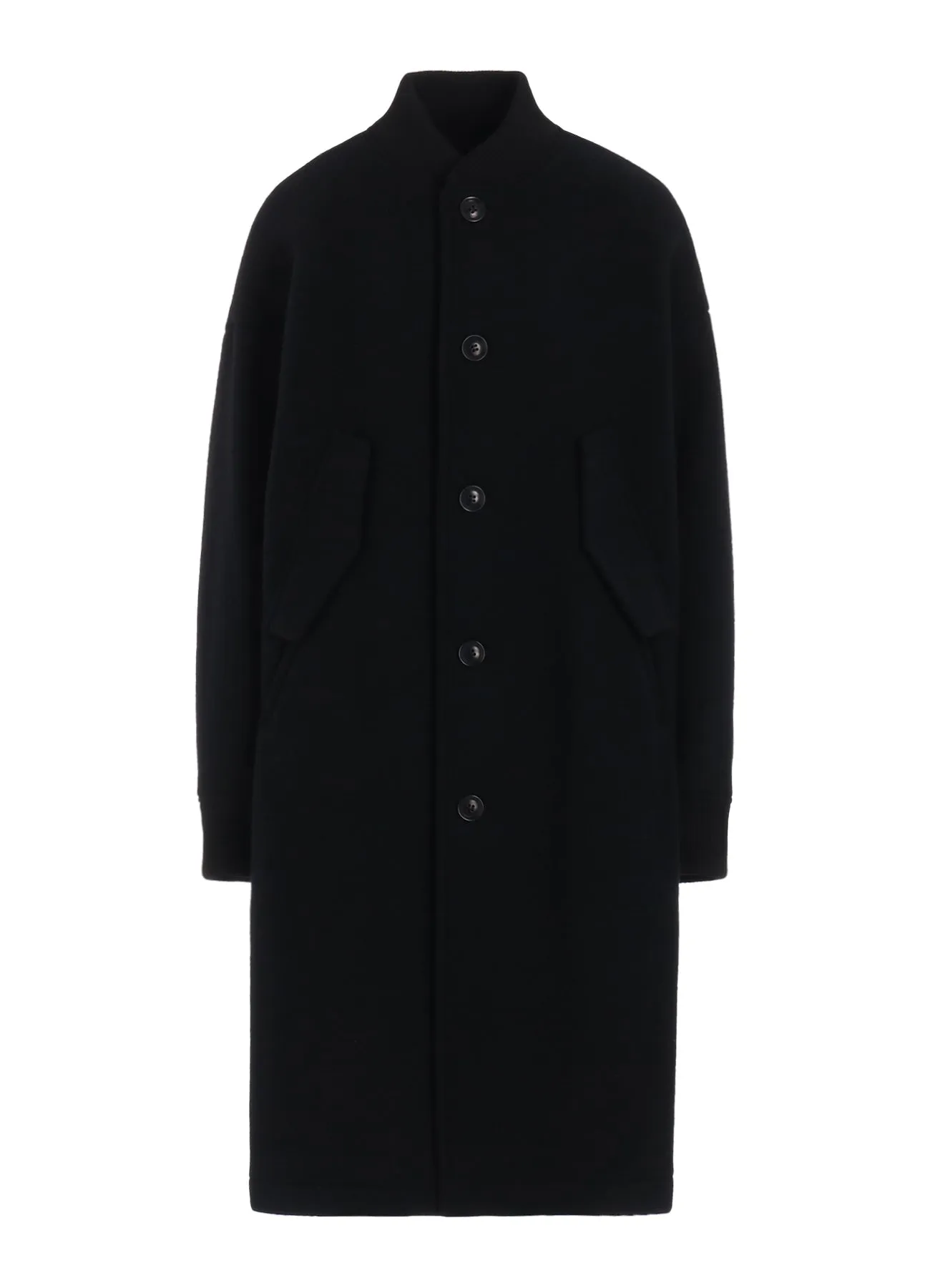 WOOL DOUBLE MOSSER RIBBED LONG COAT sold by Yohji Yamamoto product image thumbnail 2