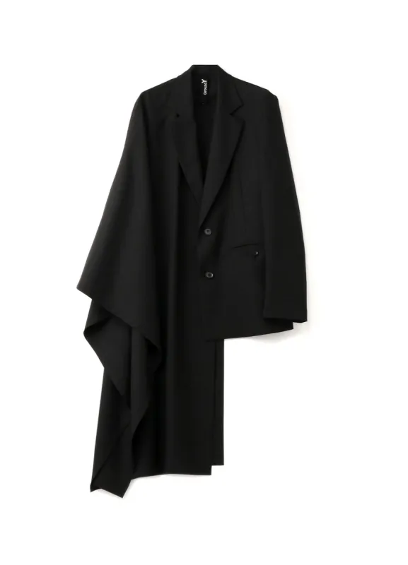WOOL/POLYESTER ASYMMETRIC CAPE-JACKET sold by Yohji Yamamoto