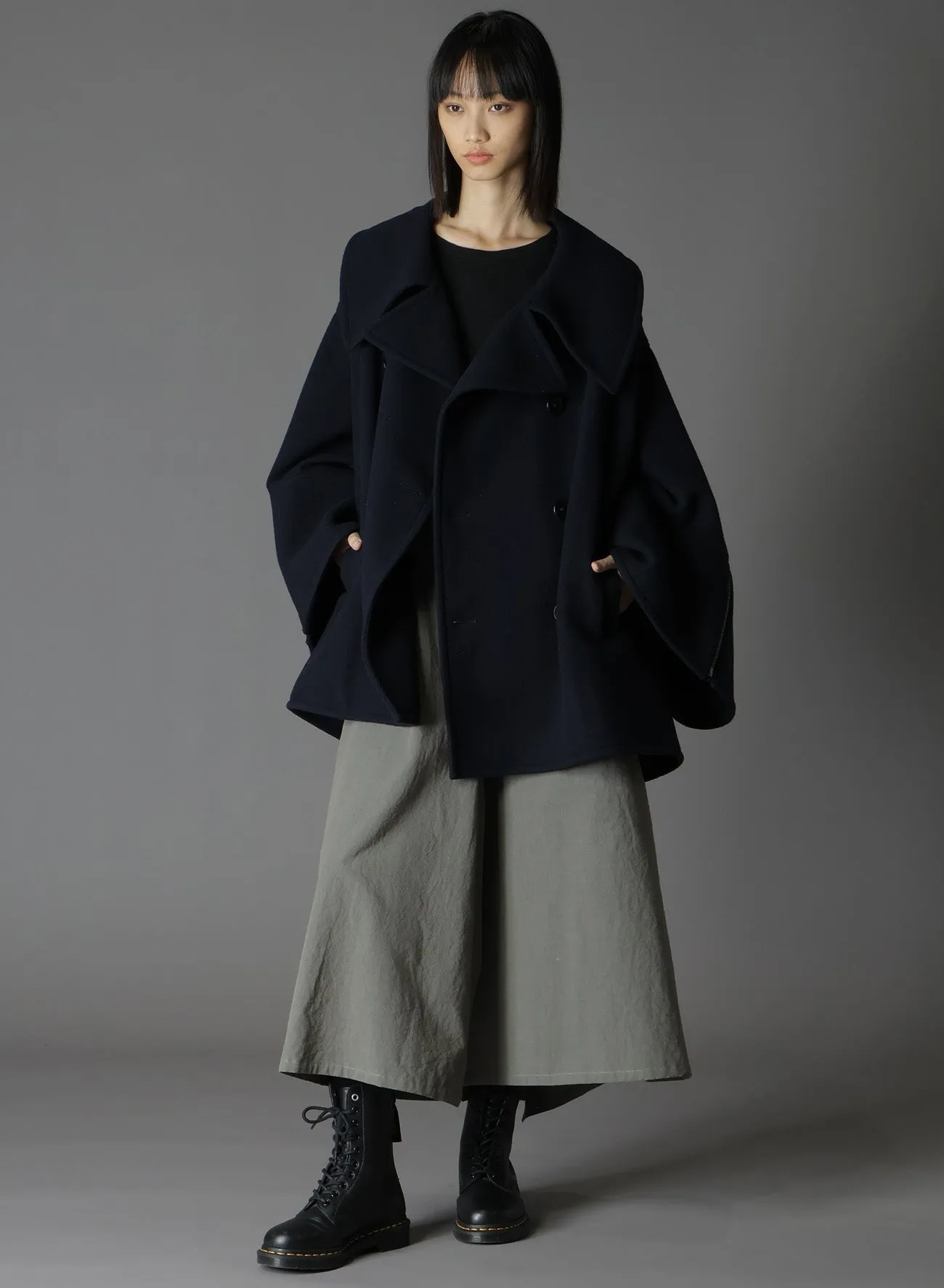 AIRY MOSSER SLEEVE ZIPPER COAT sold by Yohji Yamamoto product image thumbnail 2