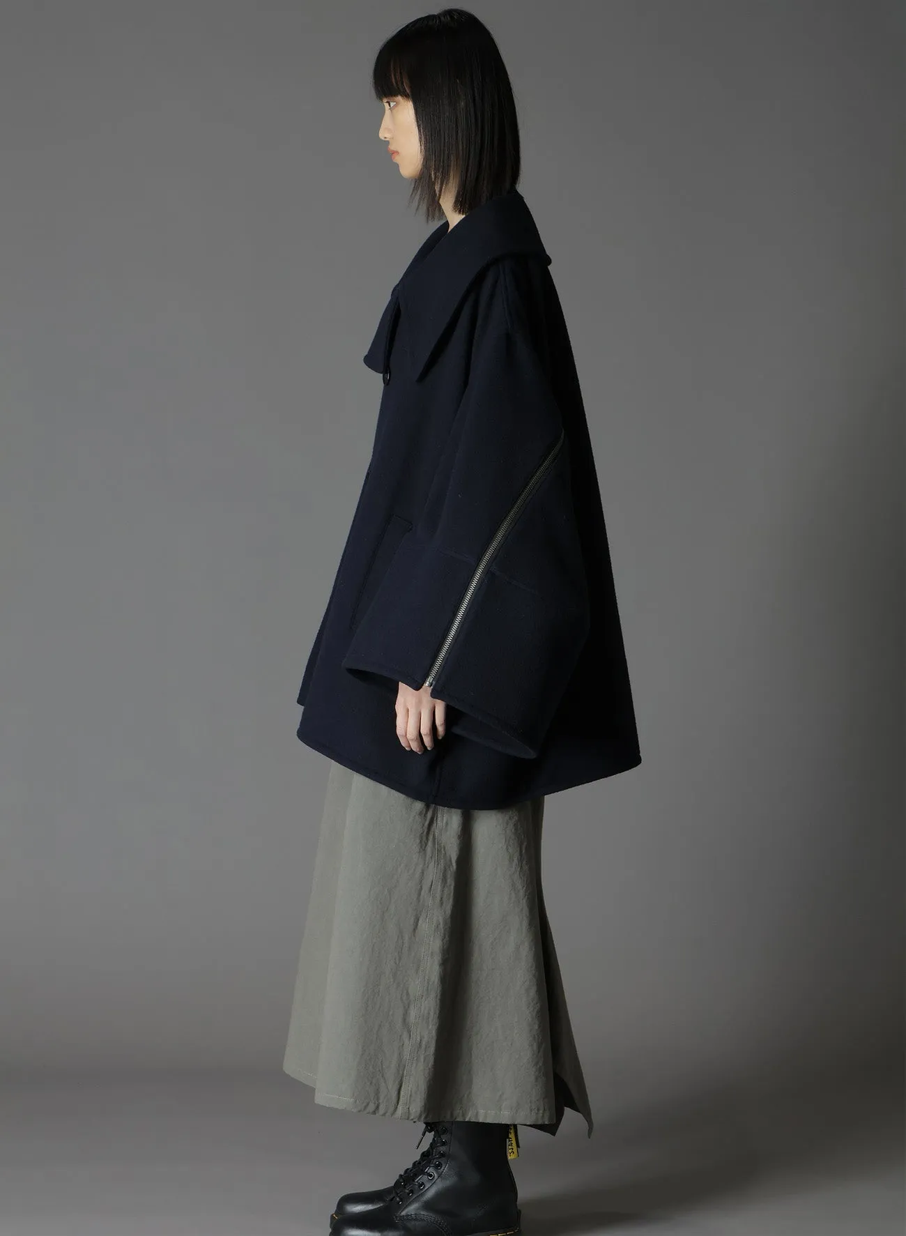 AIRY MOSSER SLEEVE ZIPPER COAT sold by Yohji Yamamoto product image thumbnail 3