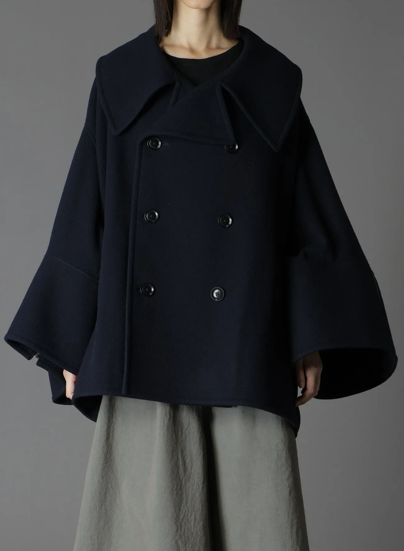 AIRY MOSSER SLEEVE ZIPPER COAT sold by Yohji Yamamoto product image thumbnail 5