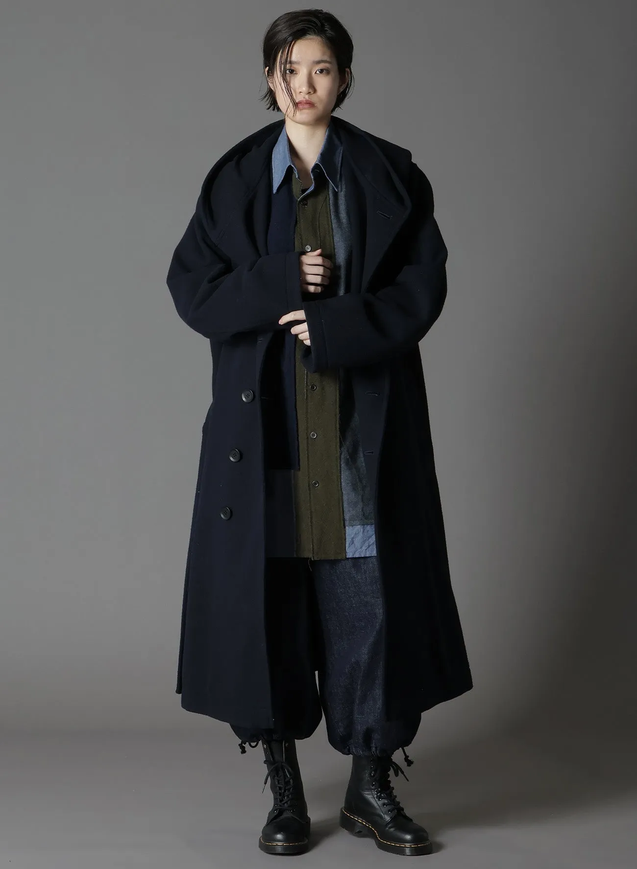 AIRY MOSSER TRUNCATED HOOD COAT sold by Yohji Yamamoto product image thumbnail 5