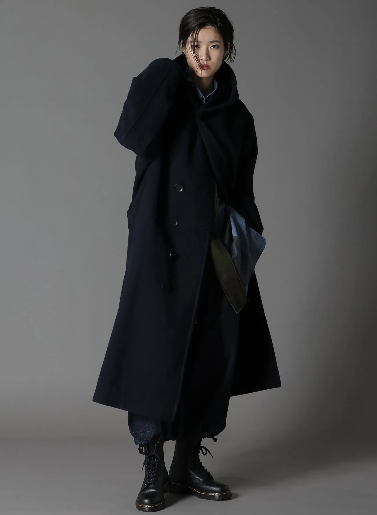 AIRY MOSSER TRUNCATED HOOD COAT sold by Yohji Yamamoto product image thumbnail 3