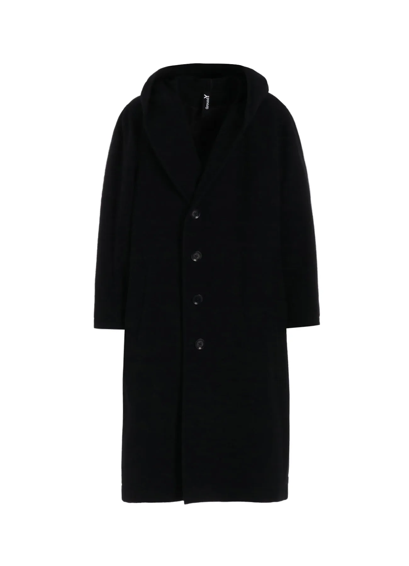 AIRY MOSSER TRUNCATED HOOD COAT sold by Yohji Yamamoto