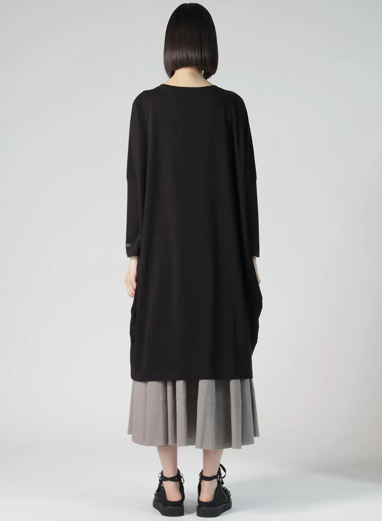 COTTON SINGLE JERSEY R-DOLMAN BIG DRESS sold by Yohji Yamamoto product image thumbnail 5