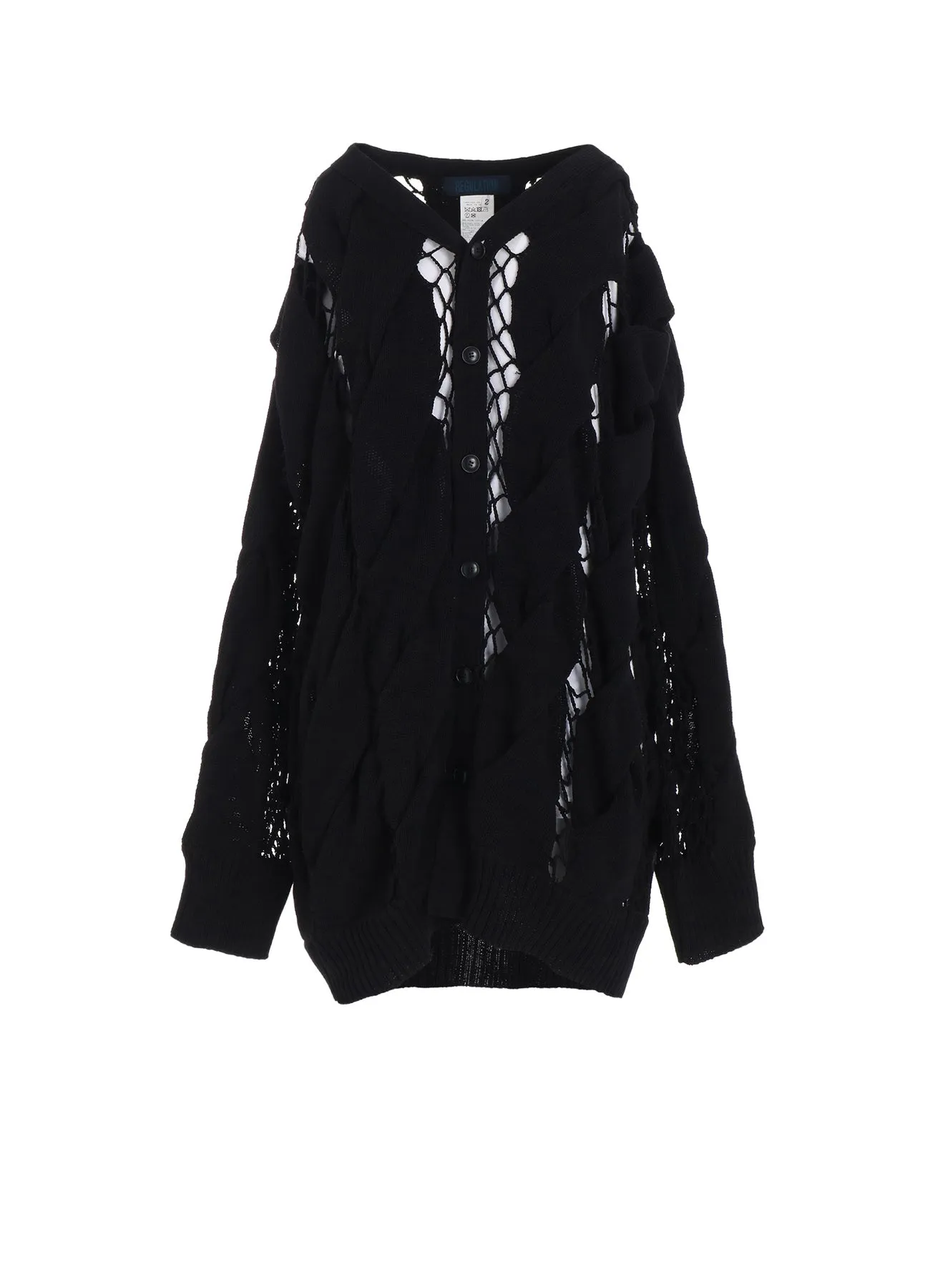 LUPINUS KEY R-CHAIN STITCH 5G CARDIGAN sold by Yohji Yamamoto