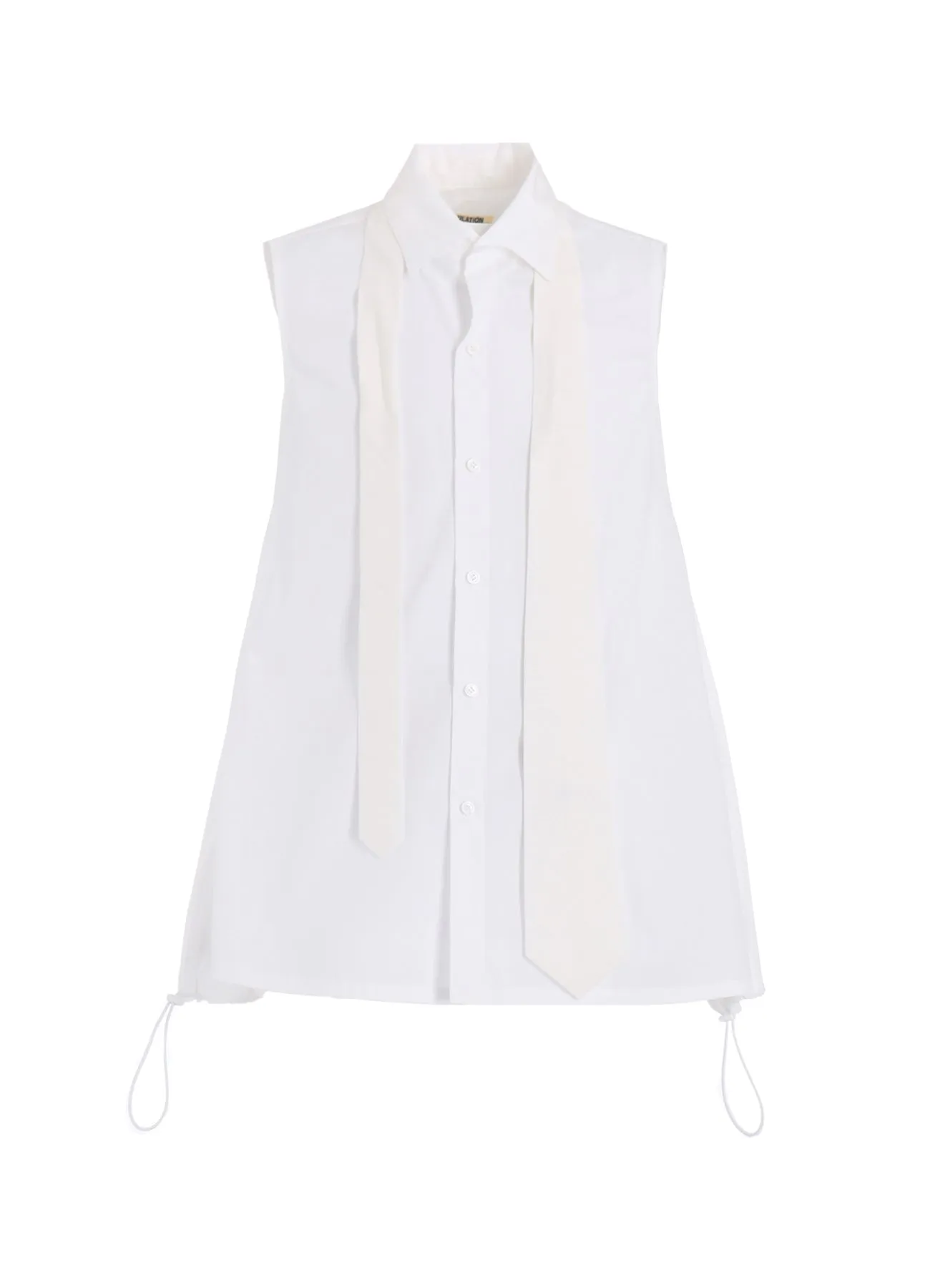 BROAD R-SLEEVELESS TIE BLOUSE sold by Yohji Yamamoto
