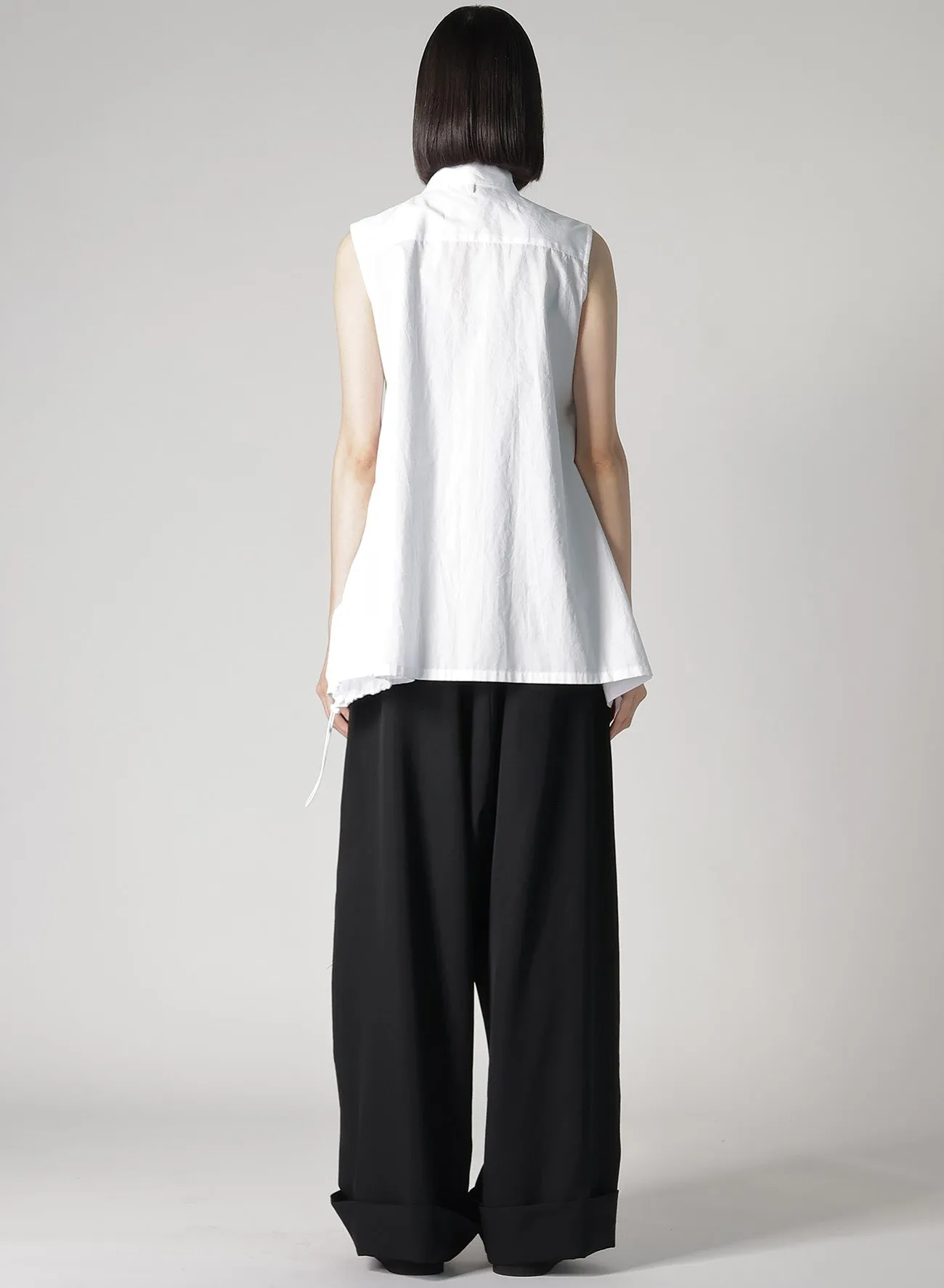 BROAD R-SLEEVELESS TIE BLOUSE sold by Yohji Yamamoto product image thumbnail 5