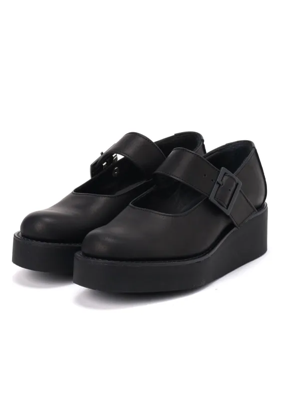 SOFT SMOOTH LEATHER PLATFORM STRAP SHOES sold by Yohji Yamamoto