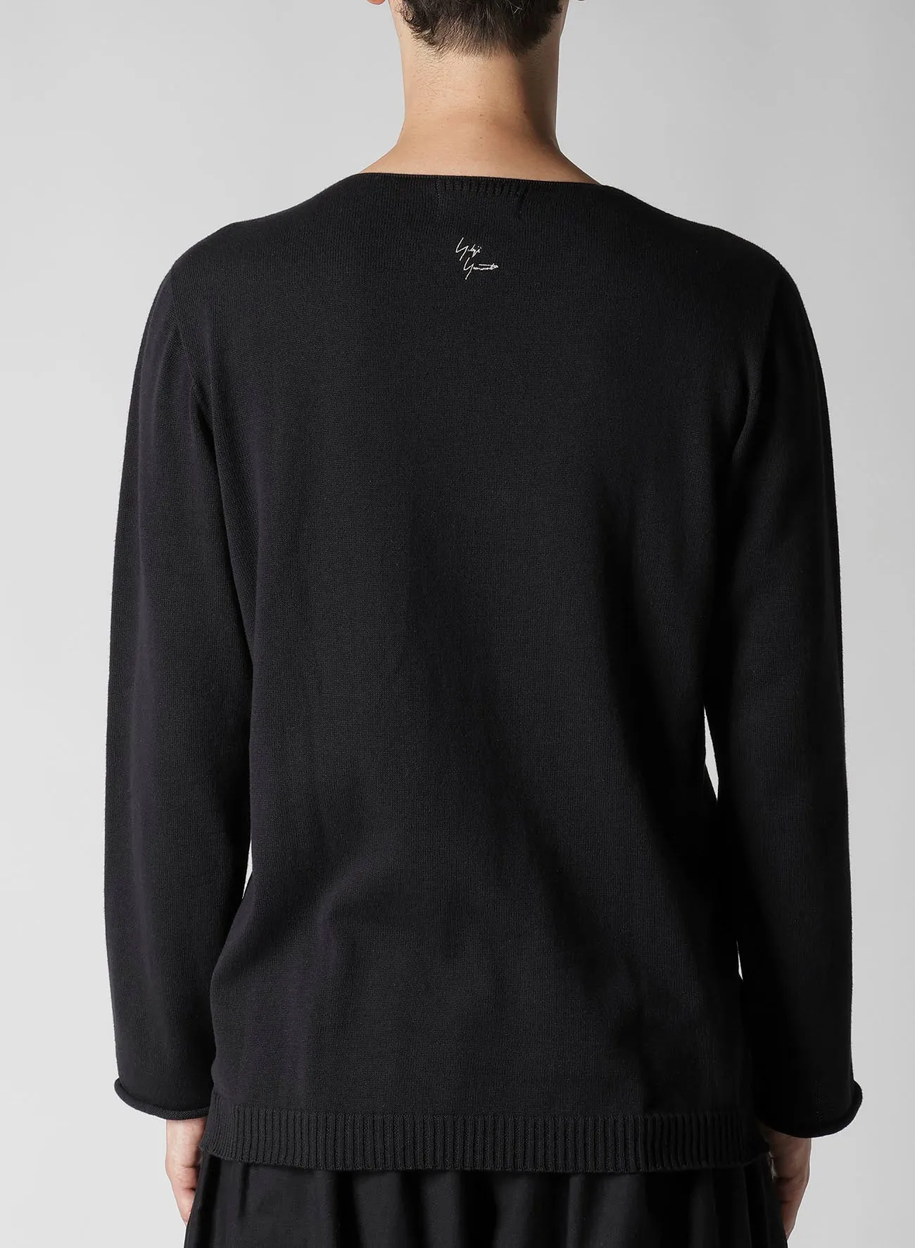 ROUND NECK KNIT WITH EMBROIDERY sold by Yohji Yamamoto product image thumbnail 3