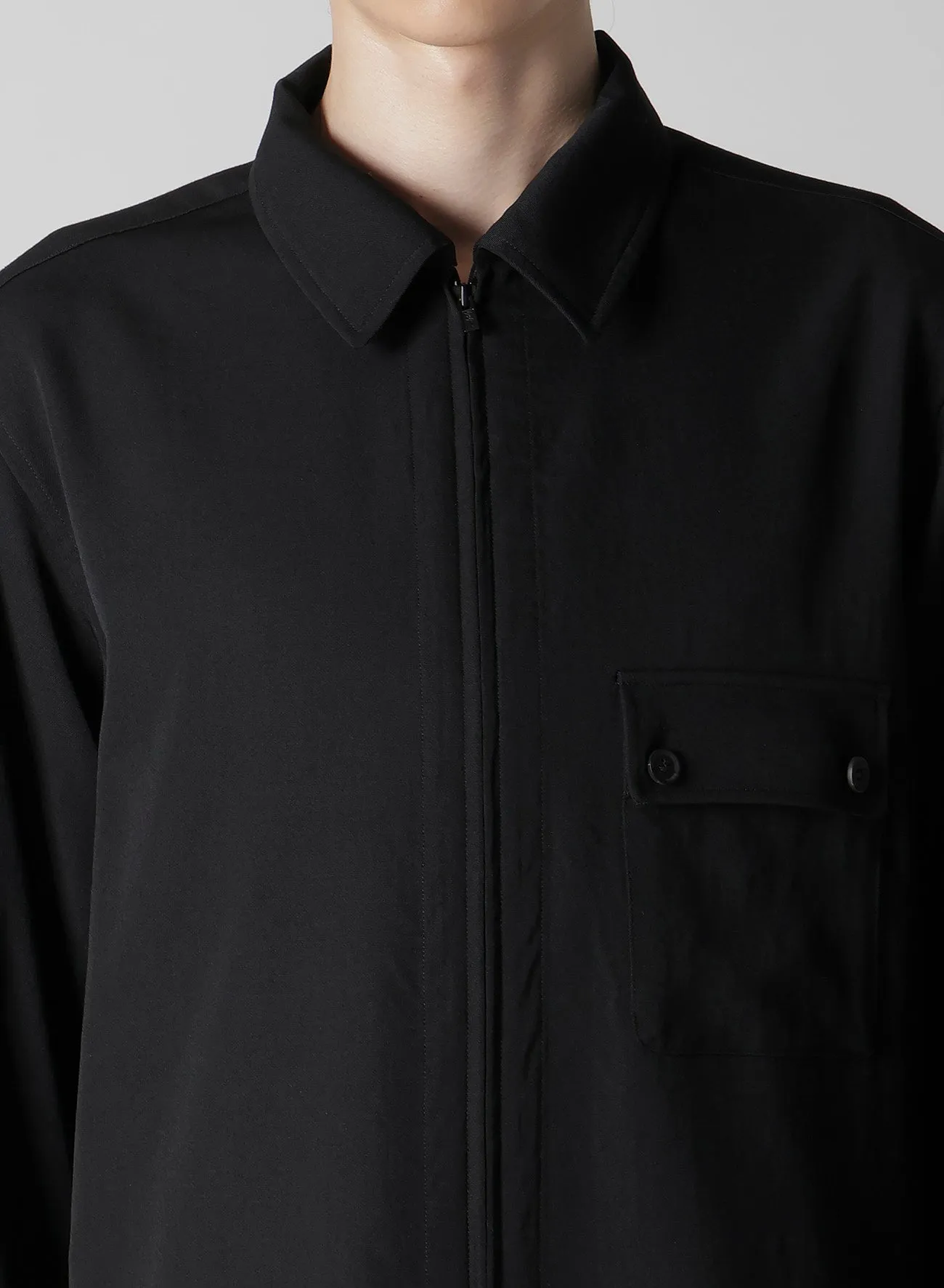 WOOL GABARDINE FRONT ZIP BLOUSE sold by Yohji Yamamoto product image thumbnail 3