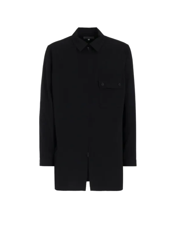 WOOL GABARDINE FRONT ZIP BLOUSE sold by Yohji Yamamoto