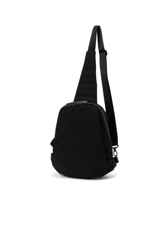 WOOL GABARDINE/NYLON TUCK SLING BAG sold by Yohji Yamamoto
