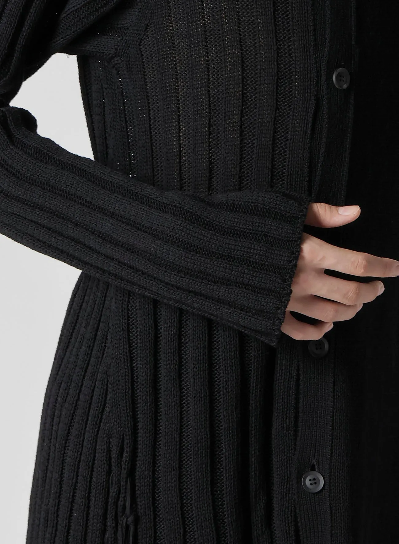 HANGING STRING ASYMMETRY NECK CARDIGAN sold by Yohji Yamamoto product image thumbnail 5