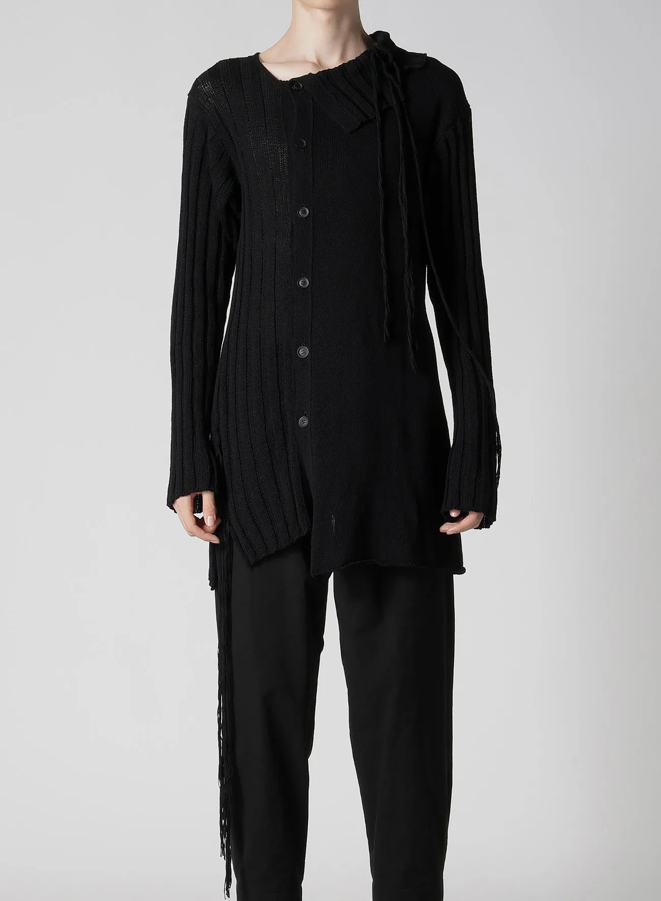 HANGING STRING ASYMMETRY NECK CARDIGAN sold by Yohji Yamamoto product image thumbnail 2