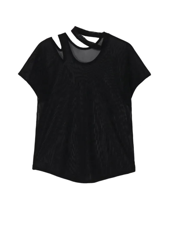 TULLE SLIT FRENCH SLEEVE T-SHIRT sold by Yohji Yamamoto