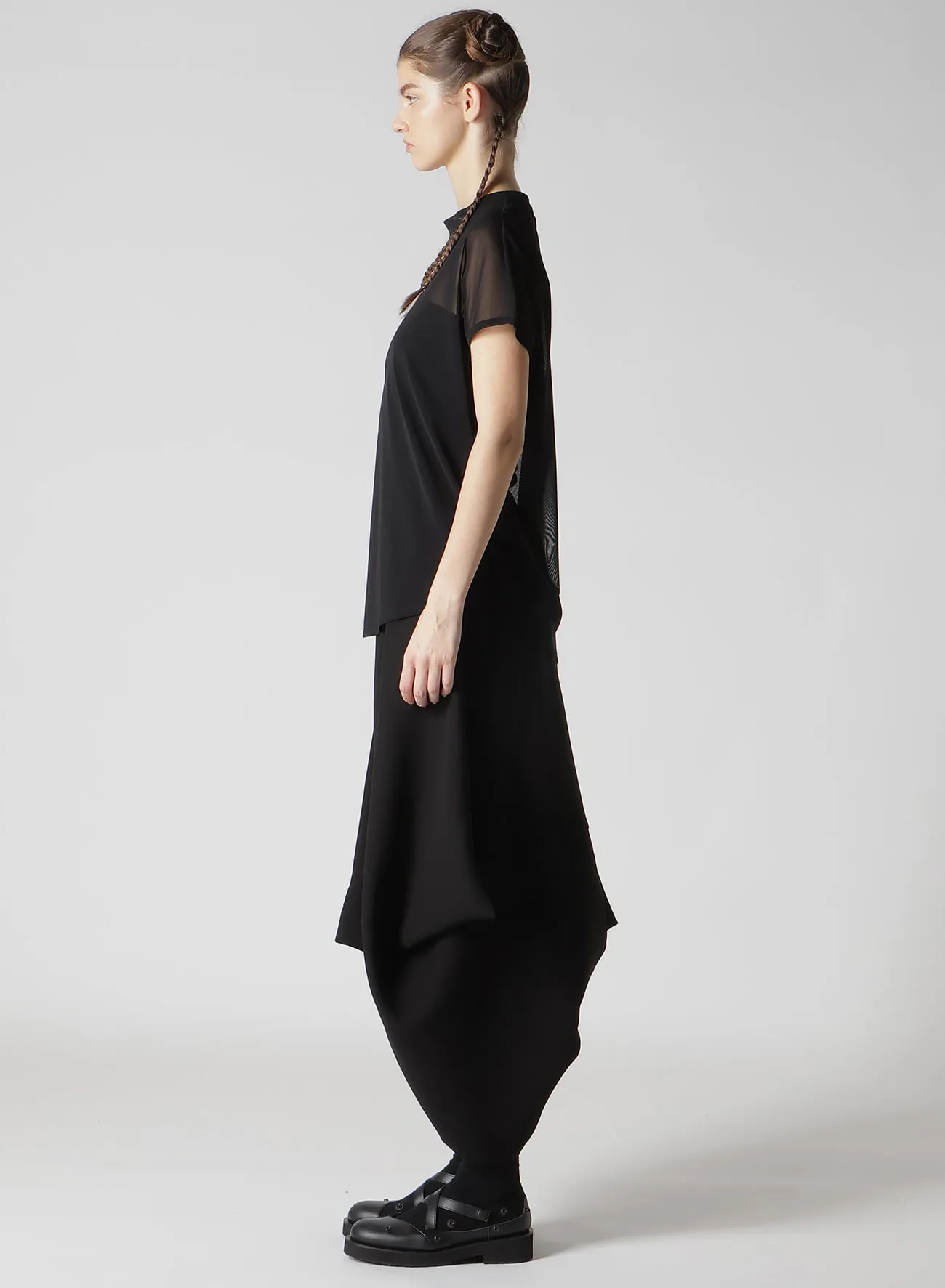 TULLE SLIT FRENCH SLEEVE T-SHIRT sold by Yohji Yamamoto product image thumbnail 5