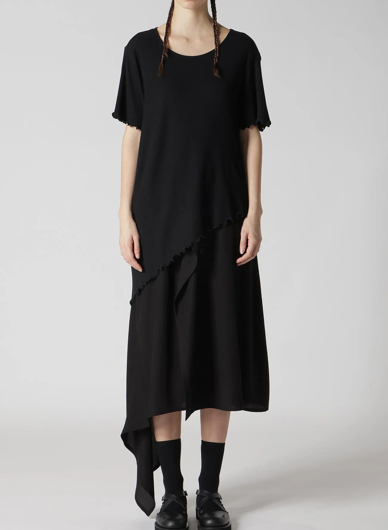 RIB STITCH SQUARE HEM T-SHIRT sold by Yohji Yamamoto product image thumbnail 5