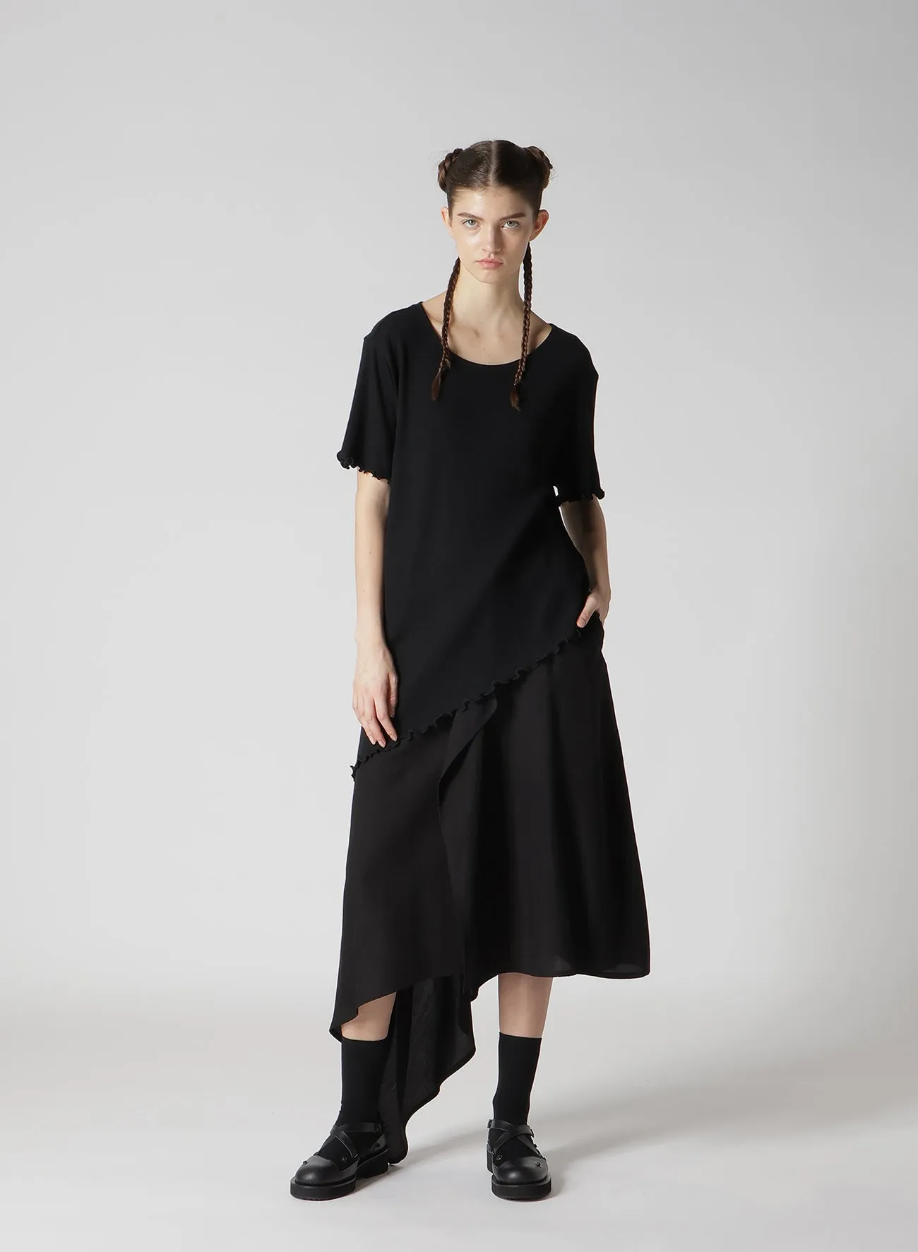 RIB STITCH SQUARE HEM T-SHIRT sold by Yohji Yamamoto product image thumbnail 4