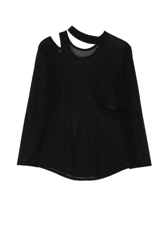 TULLE SLIT LONG SLEEVE T-SHIRT sold by Yohji Yamamoto