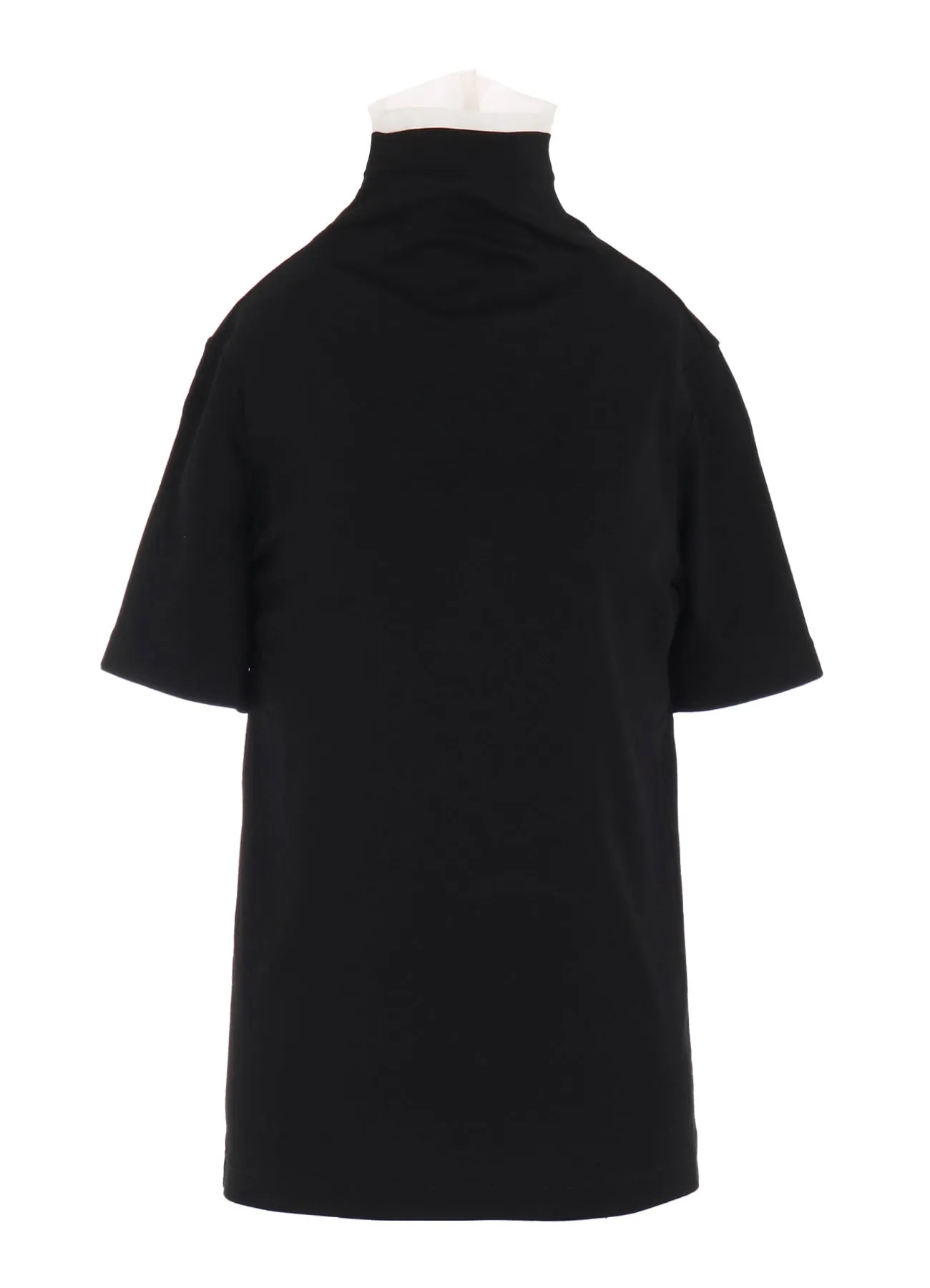 COTTON FRAISE/POLYESTER GAUZE HIGH NECK HALF SLEEVE T sold by Yohji Yamamoto product image thumbnail 2