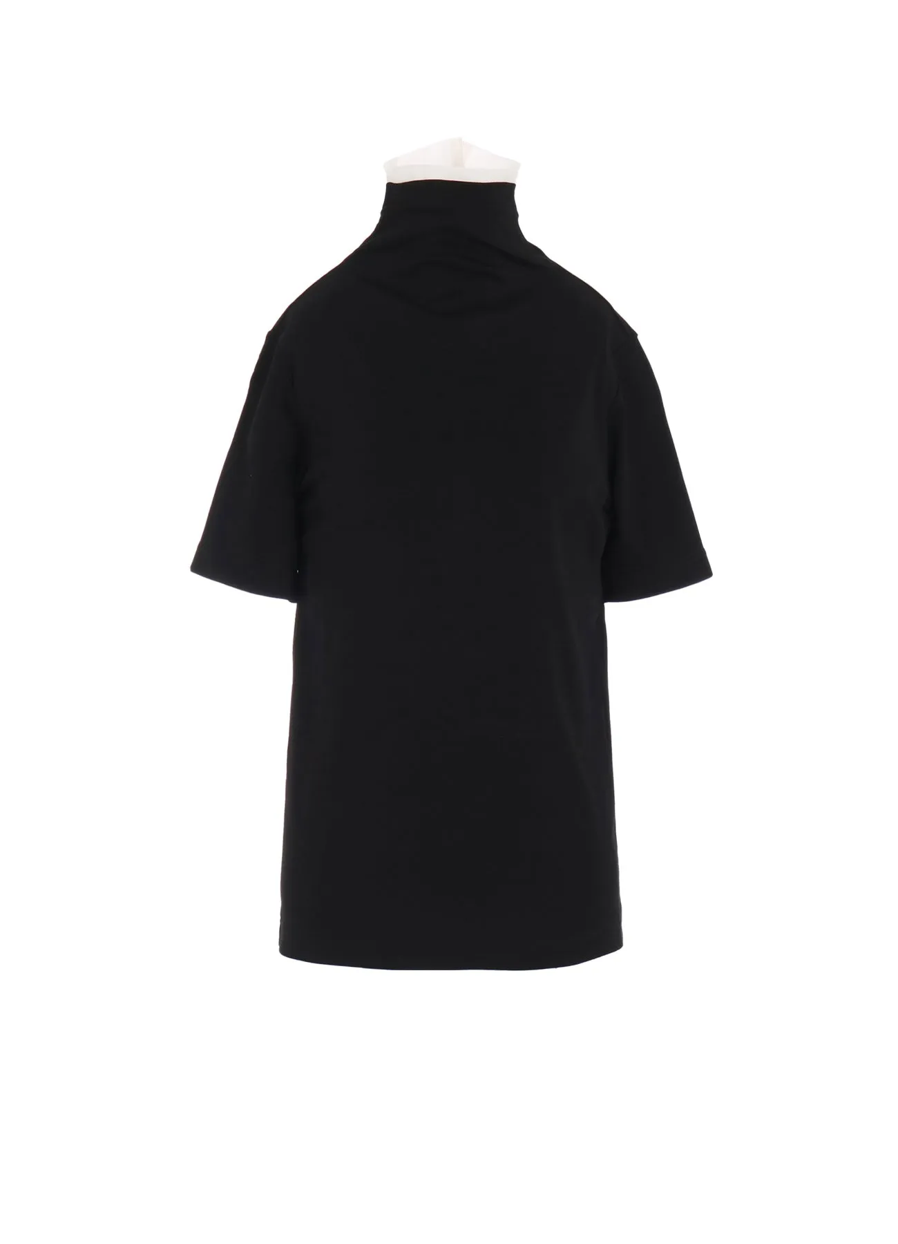 COTTON FRAISE/POLYESTER GAUZE HIGH NECK HALF SLEEVE T sold by Yohji Yamamoto