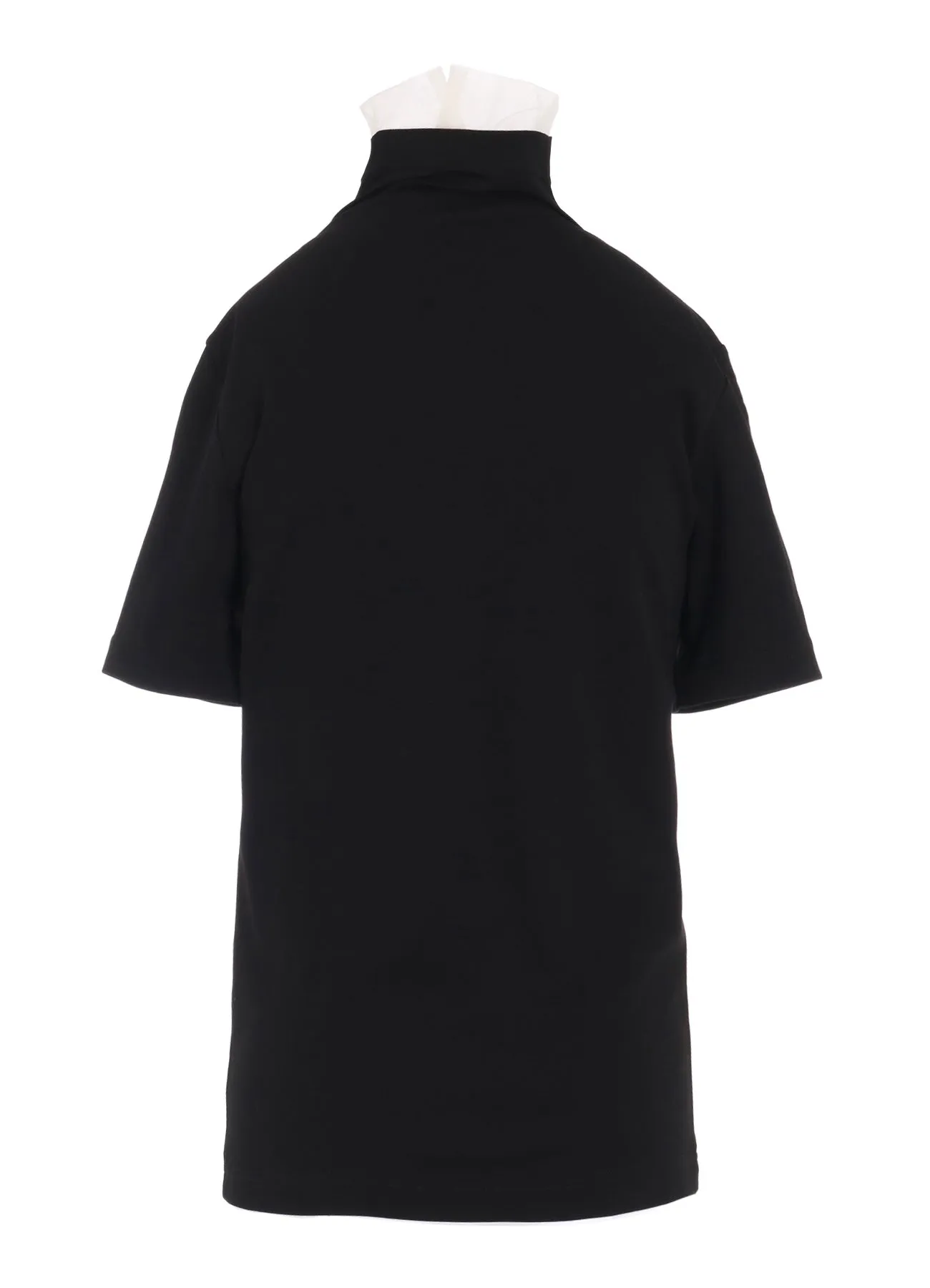 COTTON FRAISE/POLYESTER GAUZE HIGH NECK HALF SLEEVE T sold by Yohji Yamamoto product image thumbnail 3
