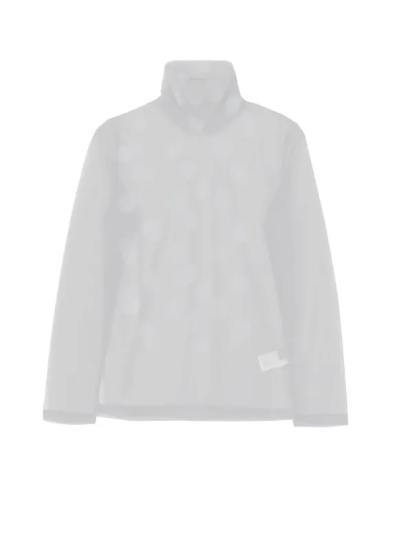 GAUZE JERSEY DOT PRINT HIGH NECK LONG SLEEVE T sold by Yohji Yamamoto