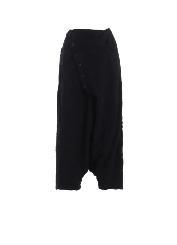FRENCH TERRY DOUBLED FRONT BUTTON PANTS sold by Yohji Yamamoto