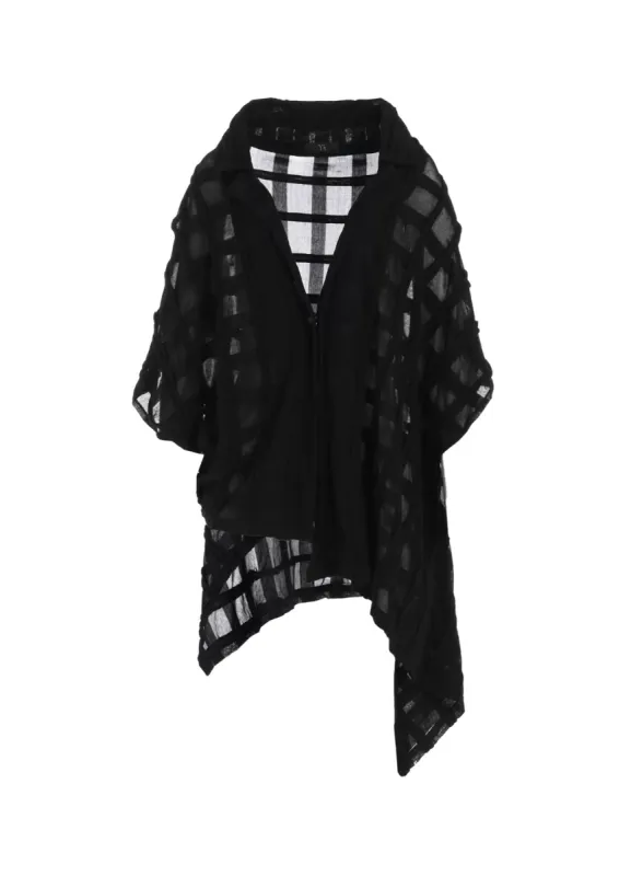 CHECK CUT JACQUARD CARDIGAN JACKET made by Yohji Yamamoto