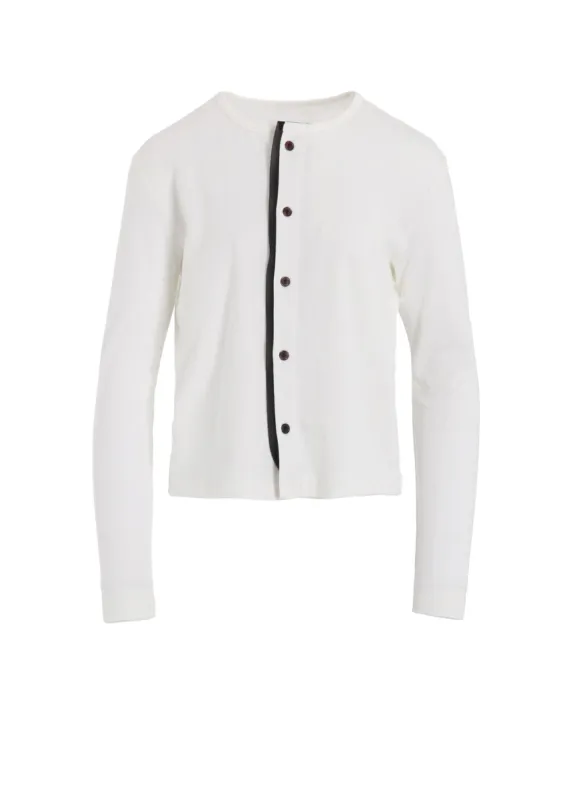 COTTON FRAISE/POLYESTER GAUZE DOUBLE PLACKET CARDIGAN sold by Yohji Yamamoto