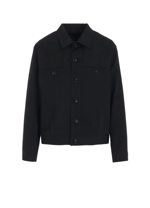 WOOL GABARDINE PANEL DENIM JACKET sold by Yohji Yamamoto